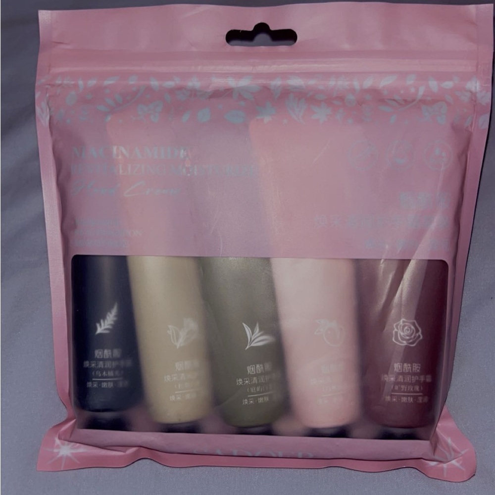 Set of Sadoer Revitalizing Hand Creams in Pink Packaging